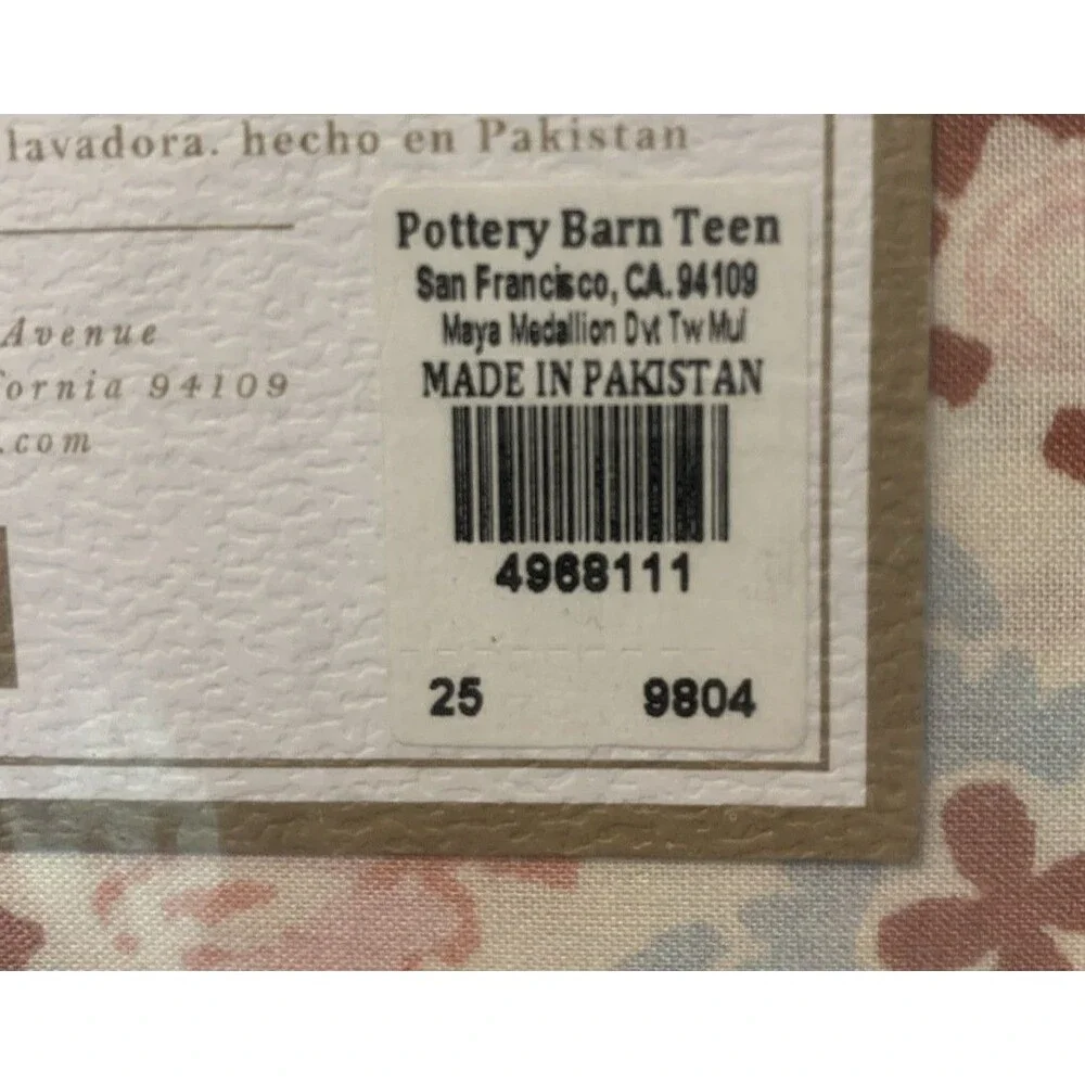 Pottery Barn Teen Maya Medallion Boho Duvet Cover Twin Organic Cotton New